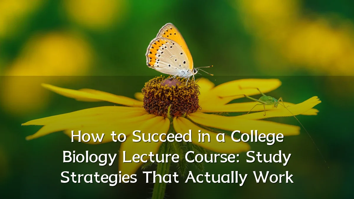 How to Succeed in a College Biology Lecture Course: Study Strategies That Actually Work