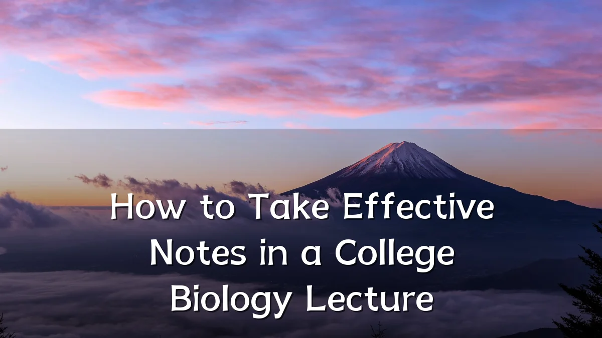 How to Take Effective Notes in a College Biology Lecture