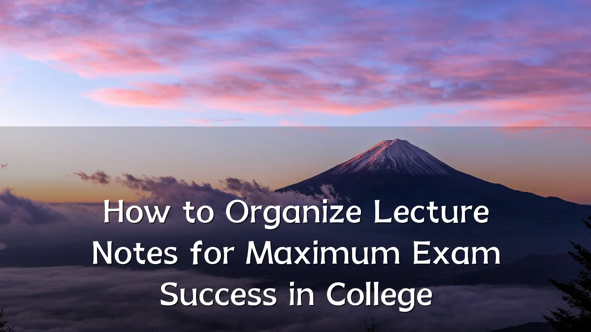 How to Organize Lecture Notes for Maximum Exam Success in College